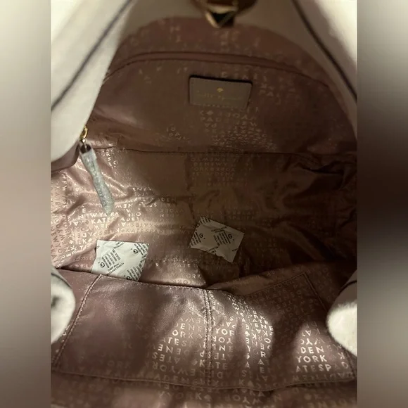 NWT Kate Spade Stardust Suede Willa satchel hobo bag. Light grey suede. - Picture 5 of 9